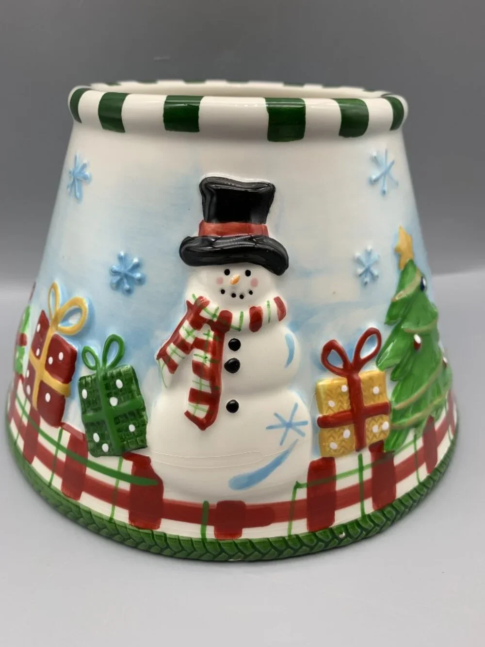 Yankee Candle Shade Large Candle Topper with Snowman Christmas Design